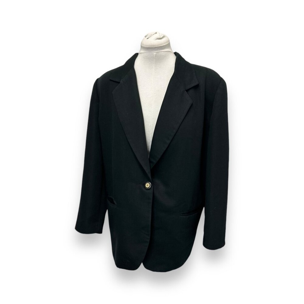 Vintage 90s Jon Lawrence Ltd. Women’s Plus Single Button Black Blazer 26W